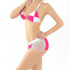 New Sexy Women Bikini Set Color Block Halter Wireless Padded Two Piece Bathing Suit Swimwear Swimsuits Rose