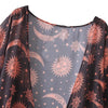 New Women Chiffon Kimono Print Asymmetric Hem Loose Cardigan Blouse Outerwear Beachwear Bikini Cover Up Red