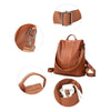 Genuine Leather Anti-theft Bag for Women - Brown