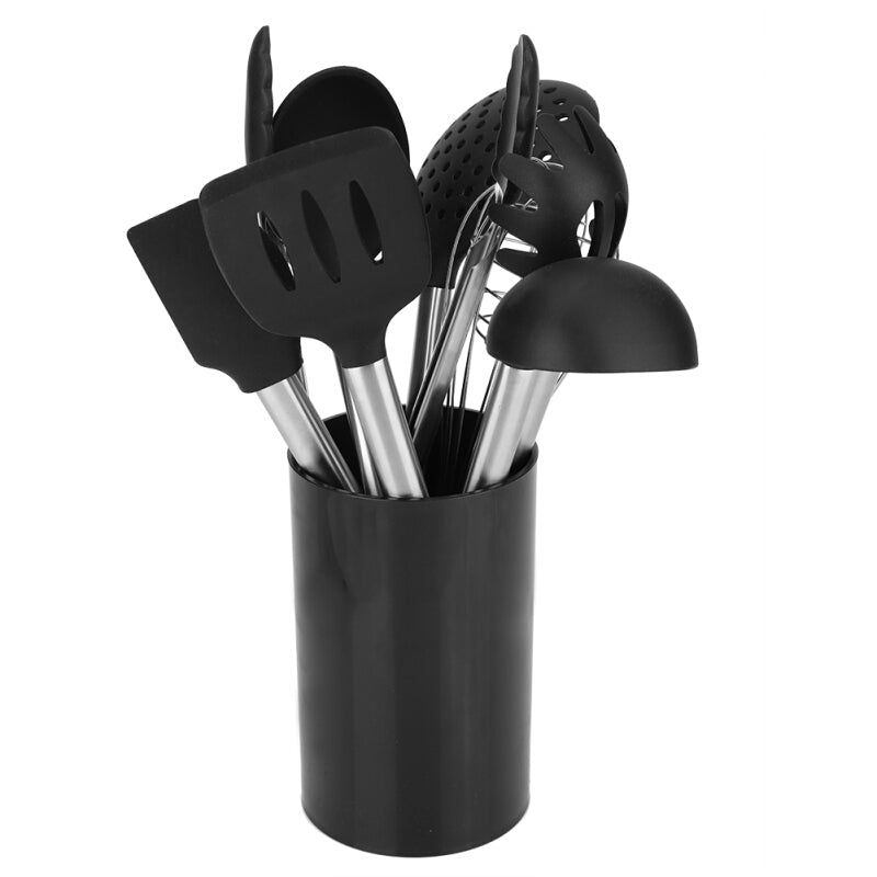 Greensen 9 pcs Silicon Cooking Utensils - Black