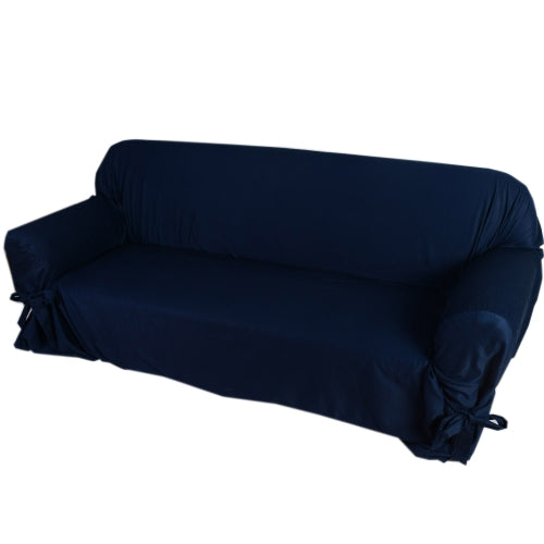 High Quality Soft Cotton Slipcover Couch Sofa Slip Cover for Loveseat 2 Seater Dark Blue