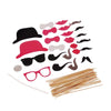 24Pcs Photo Props Mask Set for Wedding Christmas Birthday Party Beard Hat Glasses Lips Tobacco Pipe Creative Decoration