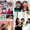 24Pcs Photo Props Mask Set for Wedding Christmas Birthday Party Beard Hat Glasses Lips Tobacco Pipe Creative Decoration