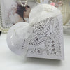 20pcs Romantic Mini Heart DIY Candy Cookie Gift Box for Wedding Party with White Ribbon