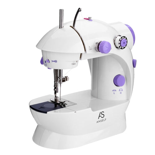 Anself Mini Household Purple Electric Sewing Machine 2 Speed Adjustment