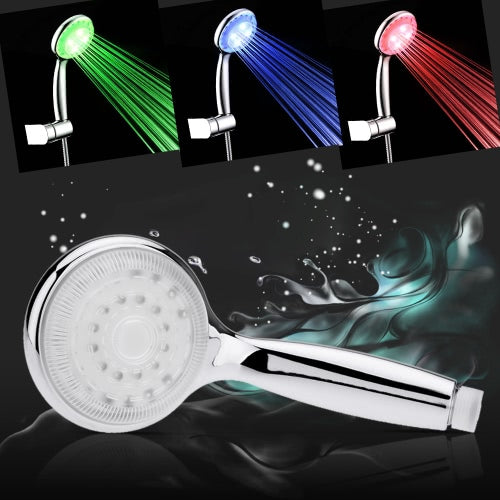 Anself Automatic LED Light Shower Head Handheld Bath Sprinkler for Bathroom Multiple Color 7 Colors Water Glow