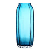 CASAMOTION 31cm Hand Blown Modern Ribbed Design Glass Vase Home Art Decoration Floral Arrangements Straight Shape