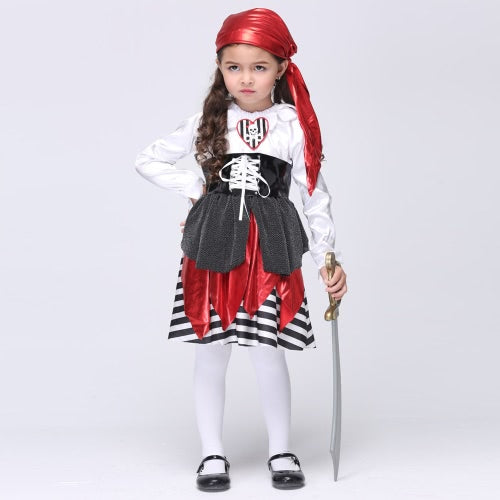 Festnight Cosplay Let's Pretend Pretty Seas Buccaneer Costume Cute Pirate Child Costumes Halloween Kids' Suit