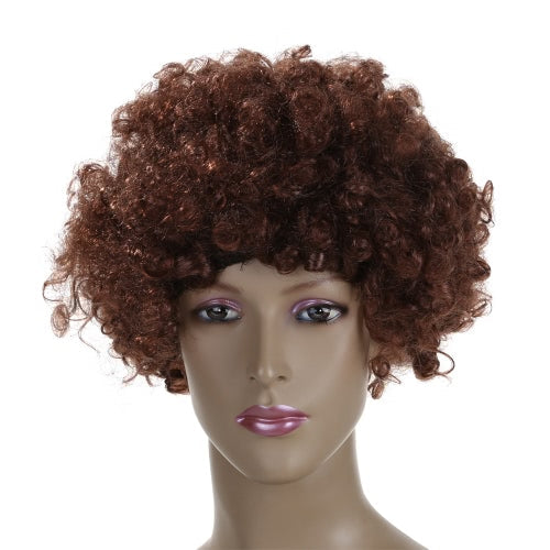 Festnight Adult Colorful Clown Afro Wig Curly Hair Halloween Masquerade Cosplay Costume Football Fans Wig