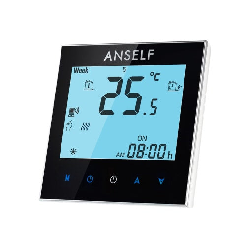 Anself 3A 110~240V Water Heating Energy Saving WIFI Smart Thermostat with Touchscreen LCD Display Durable Programmable Temperature Controller Good Quality Home Improvement Product
