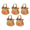 5pcs/set Christmas Candy Bags Gift Wrap Pocekts Bags X'mas Decorations Ornaments--Reindeer