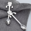 Cute Cat Spoon Long Handle Mini Flatware Coffee Stainless Steel Drinking Seasoning Tools Hanging Up Teaspoon Kitchen Gadget 11.8*1.8 cm Ice Cream Desert Tea Spoons