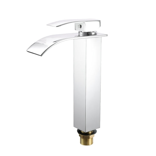 Deck Mounted Square Vessel Bathroom Basin Water Faucet Hot and Cold Crane Basin Tap Waterfall Faucets