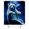 Simulation 3D Colourful Animals Waterproof Shower Curtain Drapes of Bathroom Toilet with Hooks