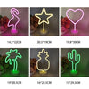 Flamingo/Cactus/Moon/Heart/Angel/Star/Lightning Neon Signs LED Light with Holder Base for Party Supplies Removable Home Table Decoration Lamp for Kids Room Style