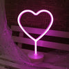 Flamingo/Cactus/Moon/Heart/Angel/Star/Lightning Neon Signs LED Light with Holder Base for Party Supplies Removable Home Table Decoration Lamp for Kids Room Style