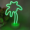 Flamingo/Cactus/Moon/Heart/Angel/Star/Lightning Neon Signs LED Light with Holder Base for Party Supplies Removable Home Table Decoration Lamp for Kids Room Style