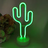 Flamingo/Cactus/Moon/Heart/Angel/Star/Lightning Neon Signs LED Light with Holder Base for Party Supplies Removable Home Table Decoration Lamp for Kids Room Style