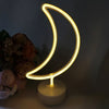 Flamingo/Cactus/Moon/Heart/Angel/Star/Lightning Neon Signs LED Light with Holder Base for Party Supplies Removable Home Table Decoration Lamp for Kids Room Style