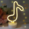 Flamingo/Cactus/Moon/Heart/Angel/Star/Lightning Neon Signs LED Light with Holder Base for Party Supplies Removable Home Table Decoration Lamp for Kids Room Style