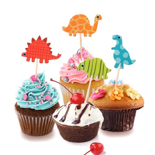 24 Pieces Lovely Dinosaur Cake Topper