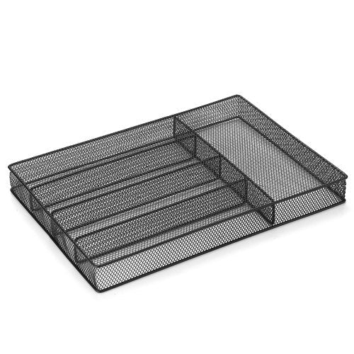 5-Compartments Mesh Metal Flatware Tray