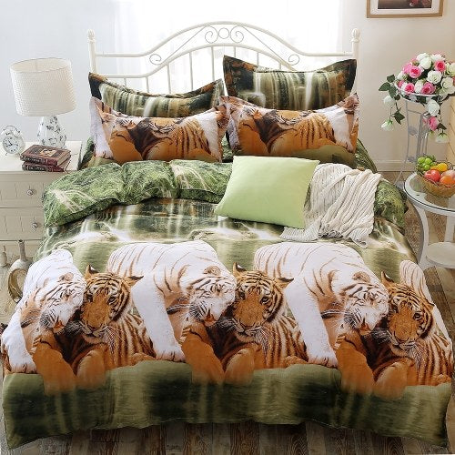 4 Piece/Set Home 3D Ultra Soft Fade Resistant Luxury Bed Sheet Set