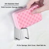 Sponge Holder for Kitchen Sink Adhensive Sink Caddy for Kitchen Accessories Rust Proof Water Proof 304 Stainless Steel