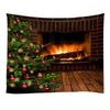 Christmas Tapestries Wall Hanging Art Tapestry Polyester Xmas Fireplace Tapestry Table Cloth