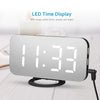 LED Digital Alarm Clock with Large White Font Display Mirror Surface Snooze Function Dual USB Charging Ports for Bedroom Children's Rooms Office Travel