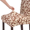 4pcs Stretch Removable Washable Short Dining Seat Cover Soft Milk Silk Spandex Printing Chair Cover Slipcover for Wedding Party Hotel Dining Room Ceremony Chair Seat Covers Champagne