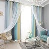 1 Panel Star Curtains Stars Blackout Curtains Colorful Double Layer Star Window Curtains