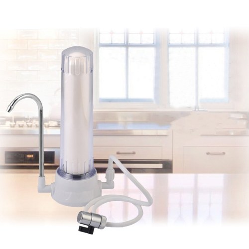 Countertop Water Filter Faucet Water Filter with Ceramic Cartridge Water Tap Filtration System for Hard Water Reduces Lead Fluoride Chlorine Easy Installation Water Purifier for Home Kitchen Bathroom