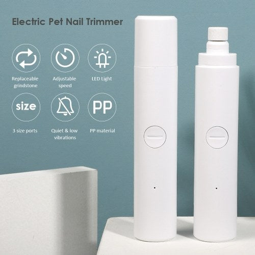 Electric Pet Nail Grooming Trimmer Dog Pet Nail Grinder Clipper for Dog Cat Pet Paws with 2 Speed LED Light