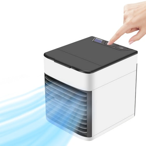 Portable Air Conditioner Personal Desktop Air Cooler Humidifier Air Purification USB Mini Fan with 7 Color LED Light for Home or Office