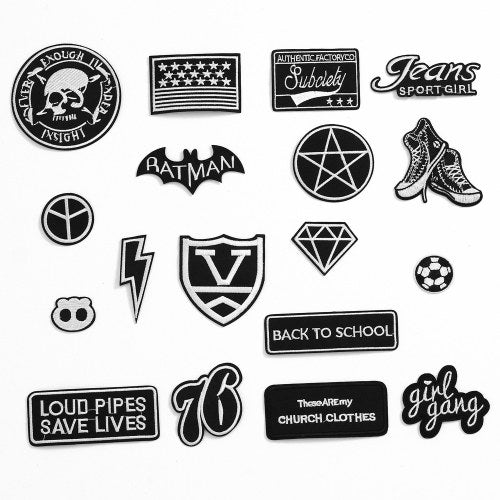 18pcs Embroidery Patch Applique Ironing Arts DIY Sewing Supplies Decoration Badge Patch Clothes Jackets