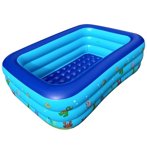 110cm Inflatable Pool Family Swimming Pool Inflatable Swimming Kiddie Pools 2 Individual Air Chambers