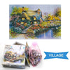 Jigsaw Puzzles 1000 Pieces Mini Puzzle for Adults and Kids Entertainment Creative Gift DIY Toys for Home Decor (Village)