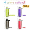 Sports Water Bottle with Magnetic Cap Free Tritan Non-Toxic Plastic Sports Water Cup 600ml Durable Leak Proof Water Bottle Sports Shaker Bottle Outdoor