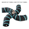 Indoor Cat Tunnel 4 Way Pet Play Tunnel Collapsible Tunnel Tube