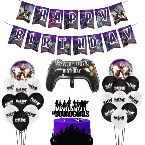 Party Supplies Set Happy Birthday Hanging Gaming Banner