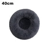 Bedding Plush Faux Fur Round Pet Dog Bed (Dark Grey,16'')