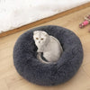 Bedding Plush Faux Fur Round Pet Dog Bed (Dark Grey,16'')