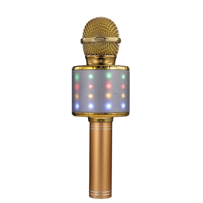 Handheld Portable Karaoke Bluetooth Microphone - Gold