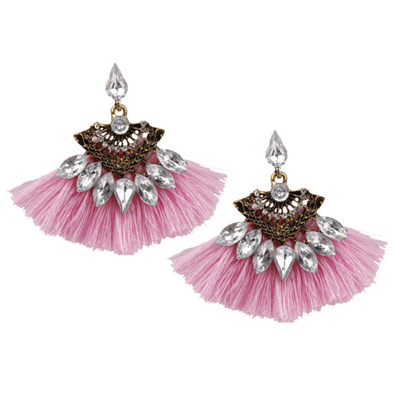 Handmade Premium Tassel Earrings - Pink