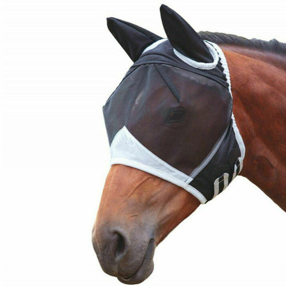 Horse Premium Protective Fly Mask - Black