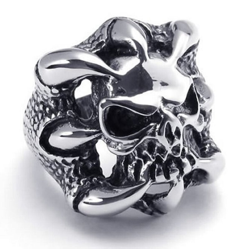 Hpolw Premium Gothic Skull Ring - Silver