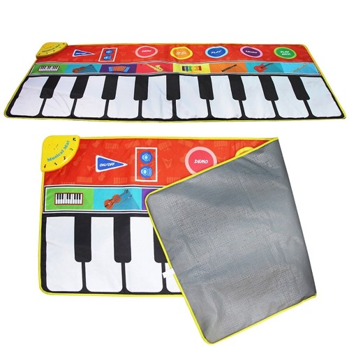 148 * 60cm/ 58 * 24in Musical Mat Foldable Piano Mat Kids Keyboard Electronic Music Carpet