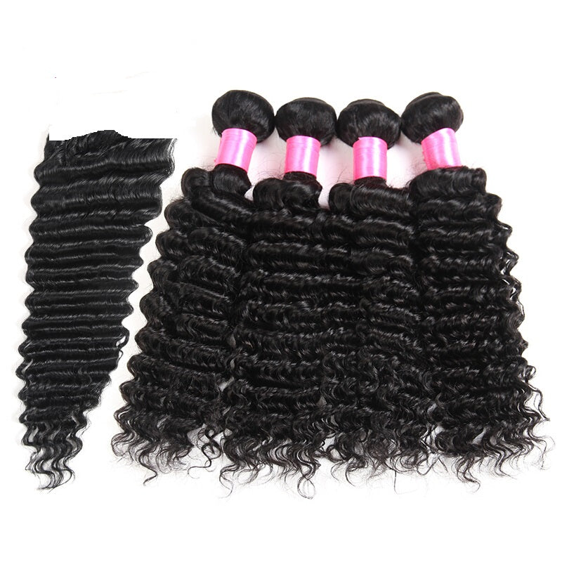 Indian Curly Deep Wave Virgin Hair - Medium Brown