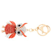 Fashional Jewelry Hollow Alloy Vintage Shinning Rhinestone Owl Pendant Key Ring Key Chain